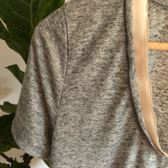 J.Crew Factory grey t-shirt with cream satin trim - Picture 3 of 6